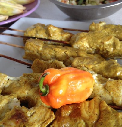 Brochettes de poisson, keftas aux épices douces