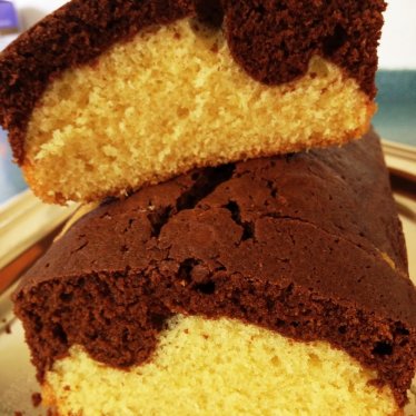 Le gâteau marbré chocolat, vanille et rhum