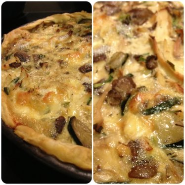 La tarte du soir au poulet, à la courgette et au brie…