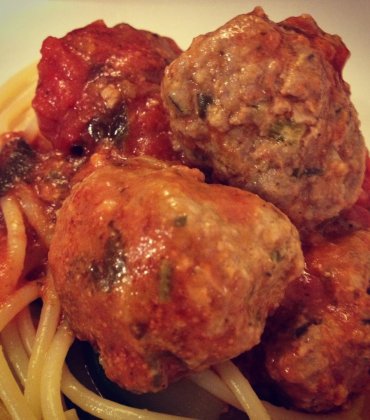 Les boulettes de boeuf à la sauce tomate…
