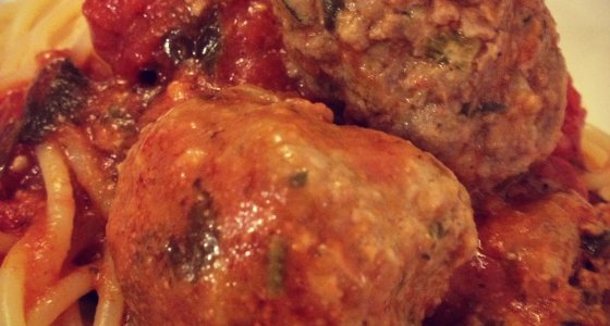 Les boulettes de boeuf à la sauce tomate…