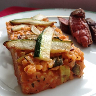 Le risotto aux courgettes à la tomate