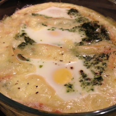Le petit gratin cocotte épinards et reblochon