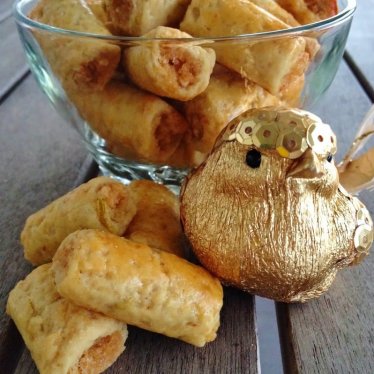 Les rouleaux dorés à la pâte d’amandes