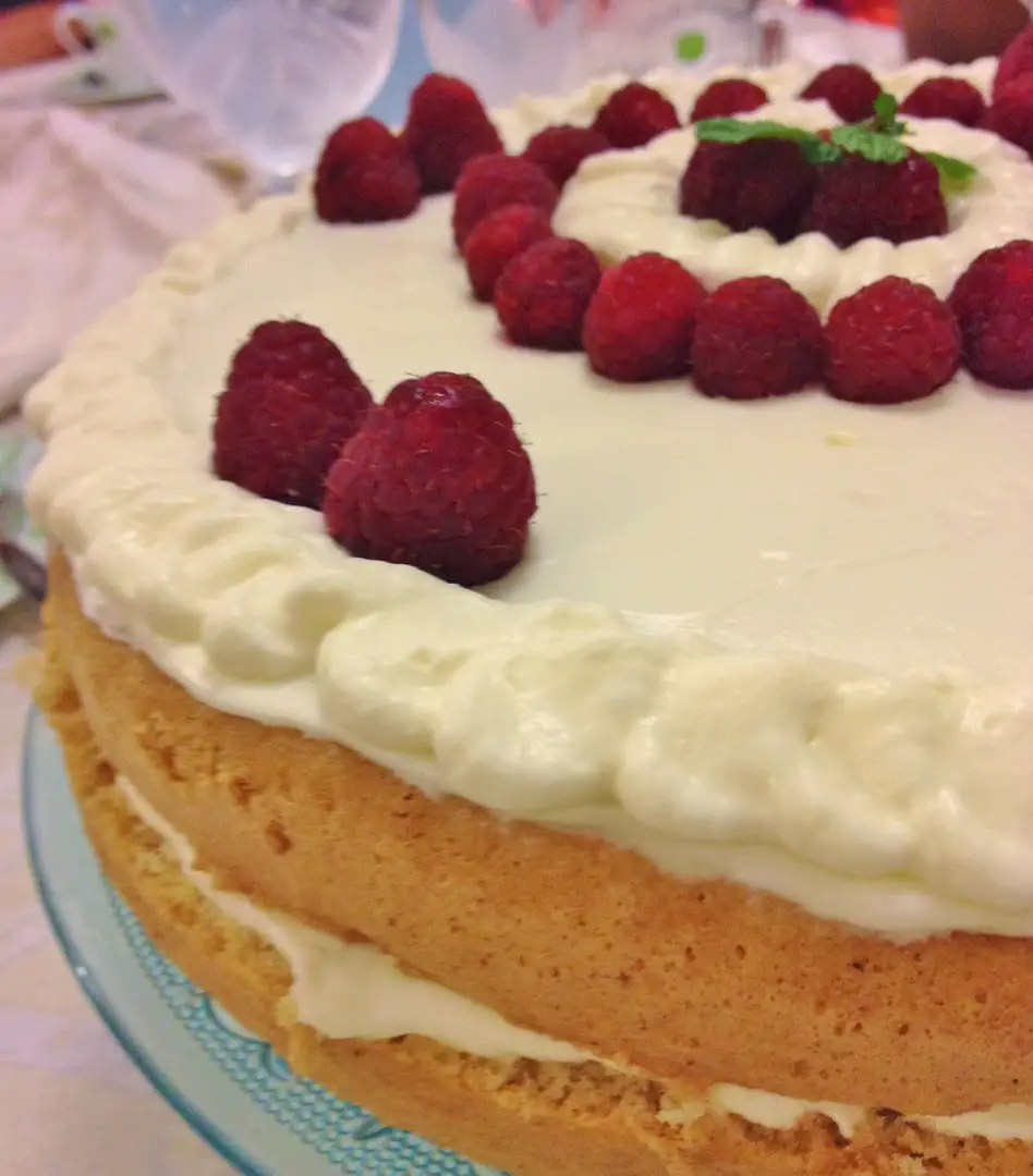 Sweet Kwisine, framboisier, génoise, mascarpone, chantilly, vanille, framboise, gâteau d'anniversaire