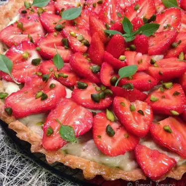 La tarte aux fraises et pistaches