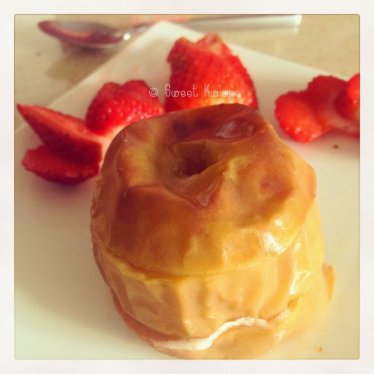 Les pommes au four aux raisins et sirop d’érable