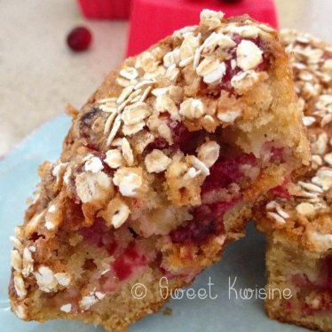 Les muffins légers aux canneberges fraîches