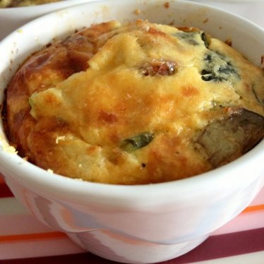 Les petits flans aux légumes verts, mascarpone et parmesan