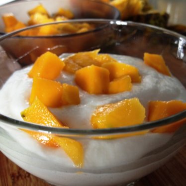 La mousse de fromage blanc à la mangue coeur passion