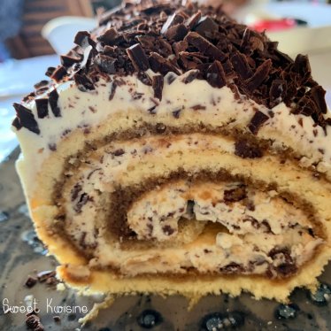 La bûche chocolat stracciatella au café