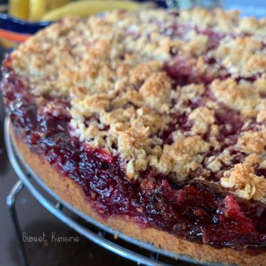 Le coffee cake framboise et rhubarbe