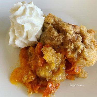 Le crumble mangue, abricot-pays et coco