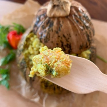 Le giraumon farci aux crevettes