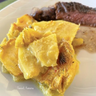 Le gratin de fruit à pain