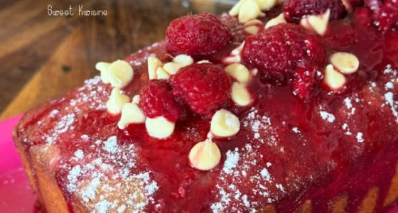 Le cake au citron et aux framboises
