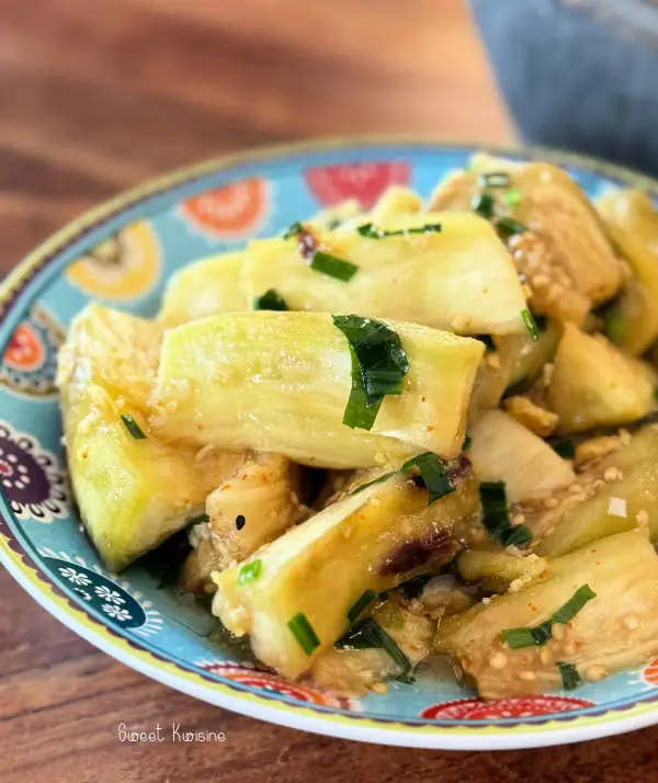 recette aubergines vapeur au gingembre par Sweet Kwisine