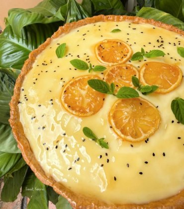 La tarte au citron et sésame noir