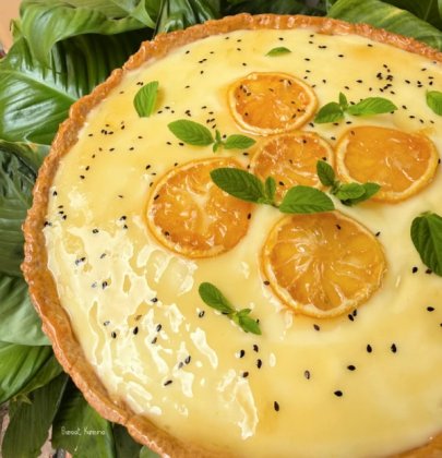 La tarte au citron et sésame noir