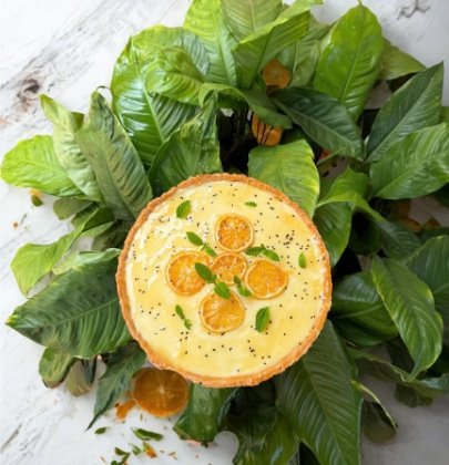 La tarte au citron et sésame noir