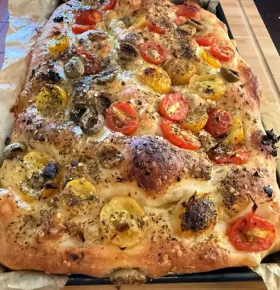 La focaccia moelleuse sans pétrissage